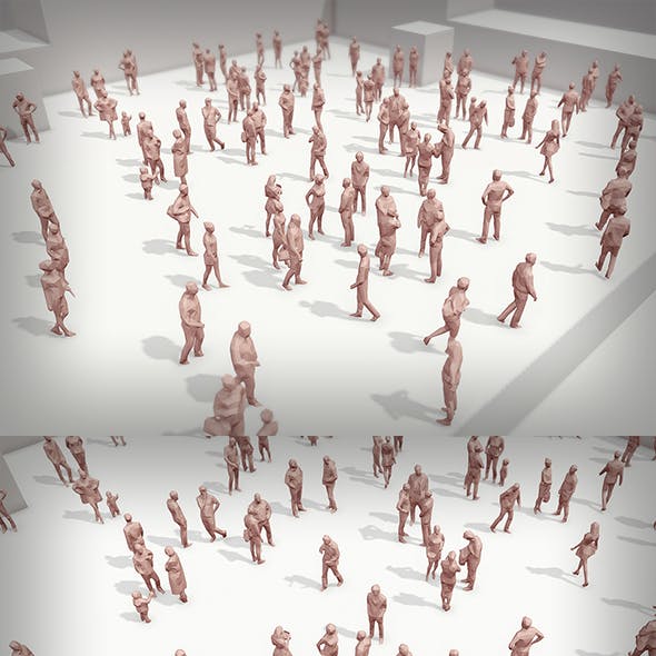 Lowpoly People Crowd