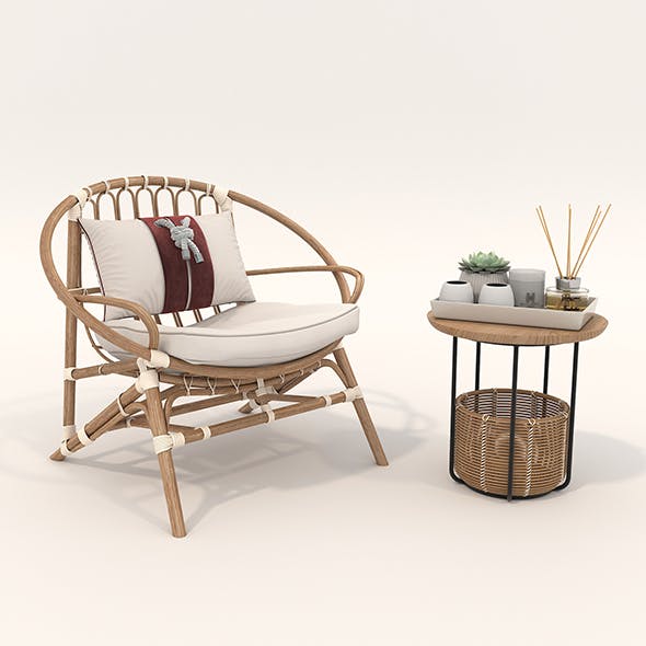 Rattan Table and Chairs Set 5