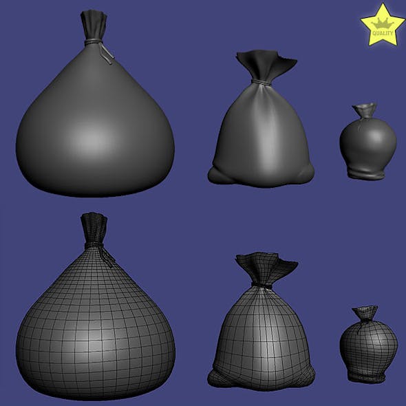 3D models of 3 sacks