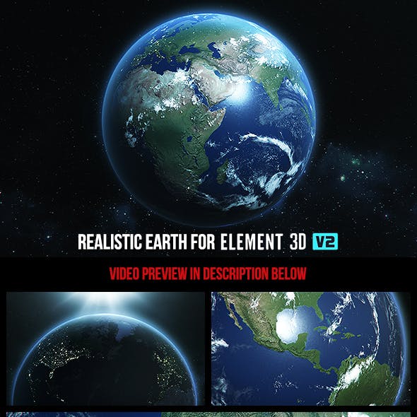 Realistic Earth - Element 3D