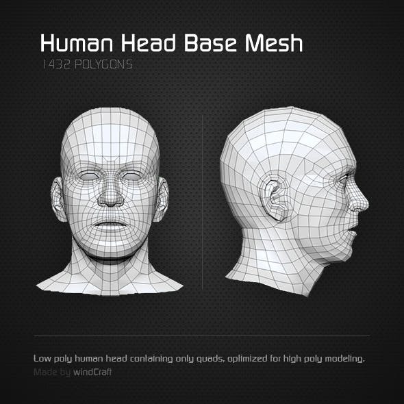 Low Poly Human Head - Base Mesh