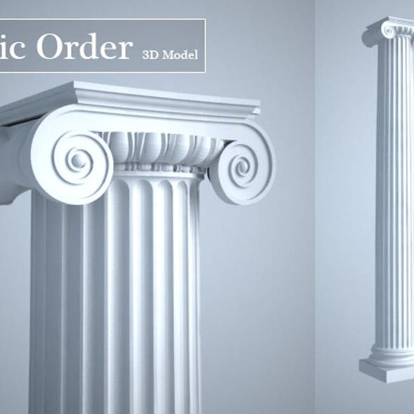 Grecian Ionic Order Column High LOD model