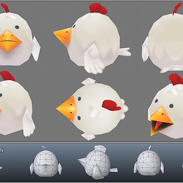 Low Poly Micro Rooster Rudy