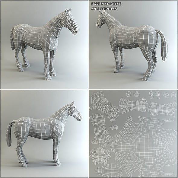 Low Poly Base Mesh Horse
