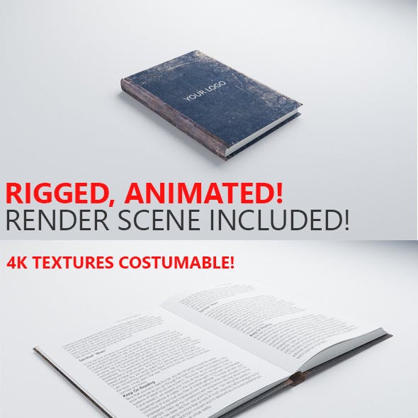 3D Book Rigged & Animated
