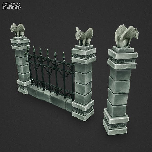 Low Poly Cemetery Fence