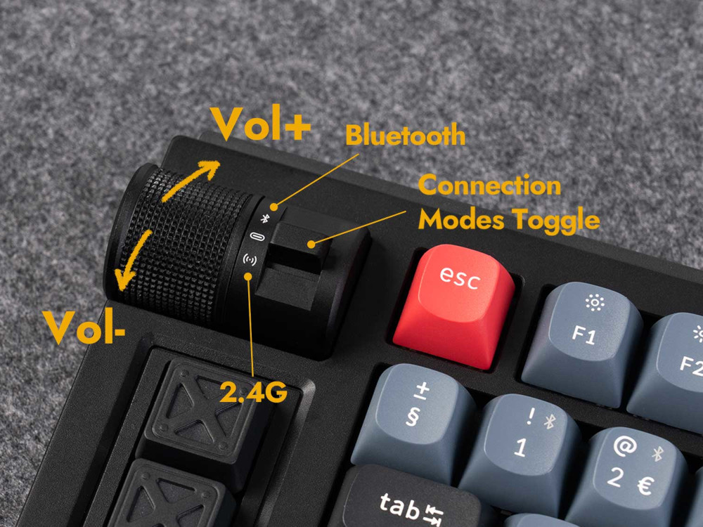 UK Keychron Lemokey L1 2.4G BT QMK RGB Linear Aluminium Mac/PC Black Keyboard
